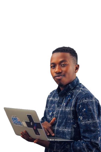 Olusegun Akinnola holding a laptop